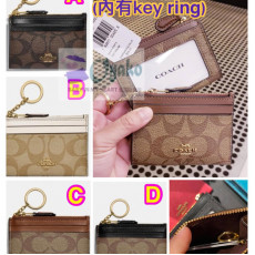 *預訂貨: 約十月中旬*Coach 拉鍊卡片套 (內有key ring)