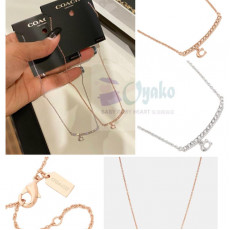 *預訂貨: 約十月底*Coach signature pave bar necklace