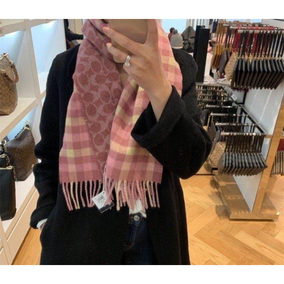 *預訂貨: 約12月上旬*Coach Reversible Signature Gingham Print Muffler