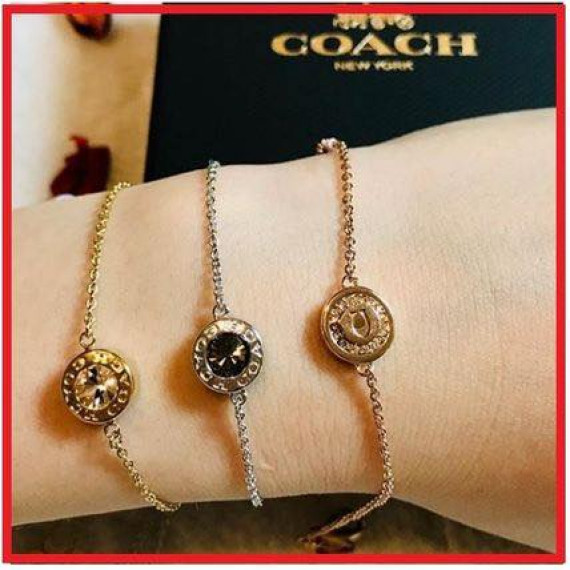 *預訂貨: 約12月中旬*Coach Open Circle Slider Bracelet 金鏈