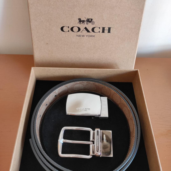 *預訂貨: 約12月下旬*Coach cut-to-size men belt  禮盒套裝-雙面雙扣男士皮帶