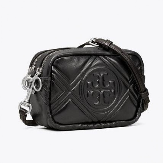 *預訂貨: 約4月上旬*Tory Burch Perry Bombe embossed camera bag 黃金尺寸 雙拉鏈 相機袋 