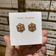 *預訂貨：約六月中旬*Tory Burch 鏤空六角型 logo耳環 