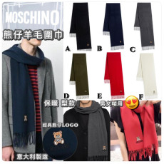 *預訂貨：約1月上旬*MOSCHINO 熊仔羊毛圍巾