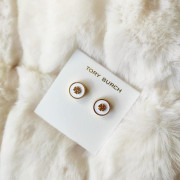  *預訂貨：約1月上旬*Tory Burch Enamel Logo Stud Earrings 