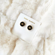  *預訂貨：約1月上旬*Tory Burch Enamel Logo Stud Earrings 