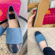 *預訂貨：約5月上旬*Tory Burch Espadrilles 細 Logo漁夫鞋