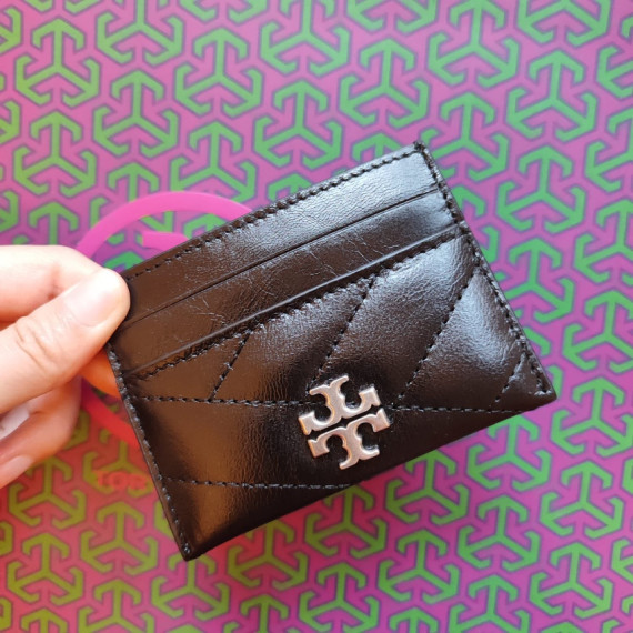 *預訂貨：約9月上旬*Tory Burch Kira Card Case 油蠟羊皮銀扣