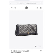 *預訂貨：約11月上旬*Tory Burch T Monogram Wallet-on-chain WOC 經典logo銀包（附可拆卸真皮斜咩長帶）